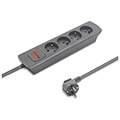 qoltec power strip 4 sockets 18m grey extra photo 1