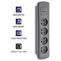 qoltec power strip 4 sockets 18m grey extra photo 2