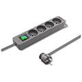 qoltec power strip 4 sockets 18m grey extra photo 1