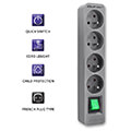 qoltec power strip 4 sockets 18m grey extra photo 2