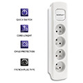 qoltec power strip 4 sockets 18m white extra photo 2