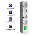 qoltec power strip 4 sockets 18m white grey extra photo 2
