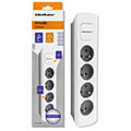 qoltec power strip 4 sockets 18m white grey extra photo 1