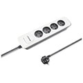 qoltec power strip 4 sockets 18m white grey extra photo 2