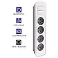 qoltec power strip 4 sockets 18m white grey extra photo 3
