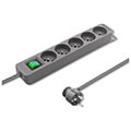 qoltec power strip 5 sockets 18m grey extra photo 1