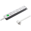 qoltec power strip 5 sockets 18m white grey extra photo 1