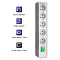 qoltec power strip 5 sockets 18m white grey extra photo 2