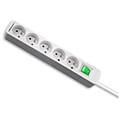 qoltec power strip 5 sockets 18m white grey extra photo 8