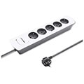 qoltec power strip 5 sockets 18m white grey extra photo 2