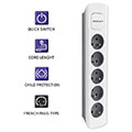 qoltec power strip 5 sockets 18m white grey extra photo 3