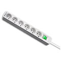 qoltec power strip 6 sockets 18m white grey extra photo 7