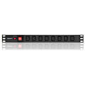 qoltec power strip for rack 19 1u 10a pdu cb 8xiec c13 2m extra photo 3