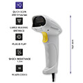qoltec laser scanner 1d usb white extra photo 4