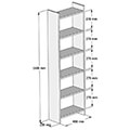 bibliothiki melaminis sonoma leyko hm922612 485x22x160y ek extra photo 1