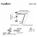 nedis tdmt111wt tablet and smartphone mount foldable arm 4 12 full motion extra photo 2