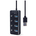 gembird usb 31 powered 4 port hub with switches black extra photo 1
