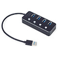gembird usb 31 powered 4 port hub with switches black extra photo 2