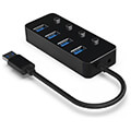 gembird usb 31 powered 4 port hub with switches black extra photo 3