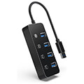 gembird usb 31 powered 4 port hub with switches black extra photo 4