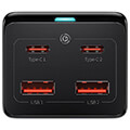 baseus gan3 pro 100w wall charger powerstrip 2xusb 2x type c cable black extra photo 3