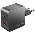 logilink pa0310 dual usb power socket adapter 1x usb a 1x usb c 45w black extra photo 1