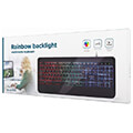 gembird kb uml 03 slim rainbow backlight multimedia keyboard black us layout extra photo 4