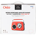 osio opr 3040r kokkino retro forito analogiko radiofono me bluetooth aux usb fm kai subwoofer 24w extra photo 9