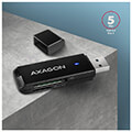 axagon cre s2n external slim card reader 2 slot lun sd microsd extra photo 1