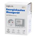 logilink em0005 energy cost meter with c02 calculator white silver extra photo 5