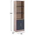 bibliothiki melaminis ensley hm202704 sonama gkri 60x30x180y ek extra photo 1