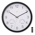hama santorini wall clock no ticking w thermo hygrometer f30cm black extra photo 3