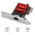 axagon pcee g25 pcie adapter 25 gigabit ethernet realtek 8125 pxe w sp lp extra photo 1