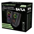 esperanza egs103 usb speakers 20 led rainbow baila extra photo 1