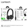 lamtech extra bass stereo headphones with mic black lam020724 extra photo 4