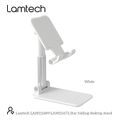 lamtech 2in1 folding desktop stand for smartphones and tablets white lam111672 extra photo 1