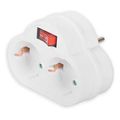 lamtech power socket splitter with 2 schuko outlets on off switch white lam023817 extra photo 1