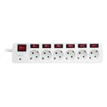 logilink outlet strip 6 safety sockets w switch for each socket white extra photo 1