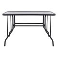 trapezi adam hm502001 metalliko skoyro gkri me gyalini epifaneia 110x60x71yek extra photo 2