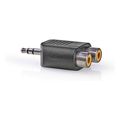 nedis cagb22940bk stereo audio adapter 35 mm male 2x rca female blackp extra photo 1