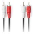 nedis cagl24200bk10 stereo audio cable 2x rca male 2x rca male 100m black extra photo 1