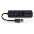 nedis ccgb60250bk01 usb 20 hub 1x usb a 3x usb a female 5 portss sd microsd extra photo 1