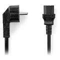 nedis cegl10000bk20 power cable angled schuko plug male iec 320 c13 200m black extra photo 1
