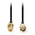 nedis csgl02210bk50 sma cable rp sma male rp sma female 50ohm 500m black extra photo 1