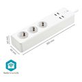 nedis wifip312fwt smartlife wi fi power strip 3x schuko plug 4xusb 3680w with cable 180m extra photo 2