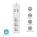nedis wifip312fwt smartlife wi fi power strip 3x schuko plug 4xusb 3680w with cable 180m extra photo 3