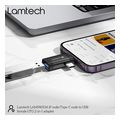 lamtech 2 in 1 portable adapter ip usb c male to usb20 female black lam980534 extra photo 2
