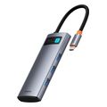 baseus metal gleam 3x usb 30 usb type c hdmi sd microsd grey extra photo 1