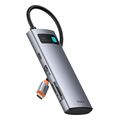 baseus metal gleam 3x usb 30 usb type c hdmi sd microsd grey extra photo 2