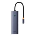 baseus type c hub ultrajoy 2x usb a 30 type c hdmi rj45 sd microsd grey extra photo 1